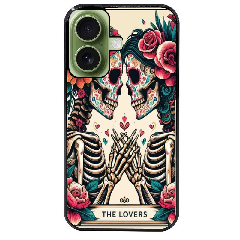 Coque noire taperso pour Iphone 17 17E AIR MAX PRO avec motif tete de mort lovers protection antichoc personnalisée
