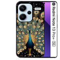 Coque noire taperso pour Redmi Note 13 PRO PLUS 5G avec motif paon mandala protection antichoc personnalisée