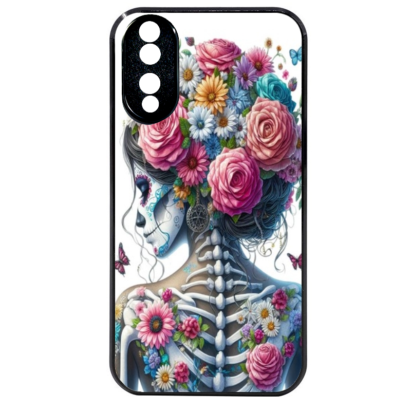 Coque noire taperso pour Honor 70 LITE 90 et LITE avec motif tete de mort calavera papillon protection antichoc personnalisée
