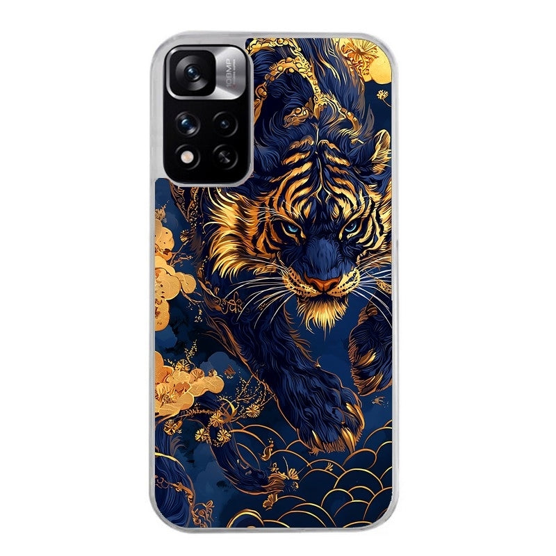 Coque taperso pour Redmi Note 10 4G 5G PRO 10S avec motif tigre et fleur protection antichoc personnalisée