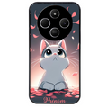 Coque noire taperso pour POCO C75 avec motif chat anime avec votre prenom protection antichoc personnalisée