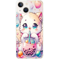 Coque taperso pour Iphone 13 et PRO MINI PRO MAX avec motif chat bubble style manga protection antichoc personnalisée