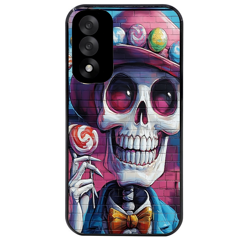 Coque noire taperso pour OnePlus Nord 5 avec motif tete de mort tag protection antichoc personnalisée