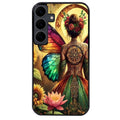 Coque noire taperso pour galaxy A06 A16 A26 A36 A56 avec motif fee et fleurs protection antichoc personnalisée