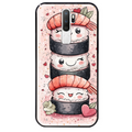 Coque noire taperso pour OPPO A5 A9 2020 avec motif sushi kawai anime protection antichoc personnalisée