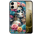 Coque noire taperso pour OPPO A6 A6X 4G et 5G avec motif tete de mort calavera bleu protection antichoc personnalisée