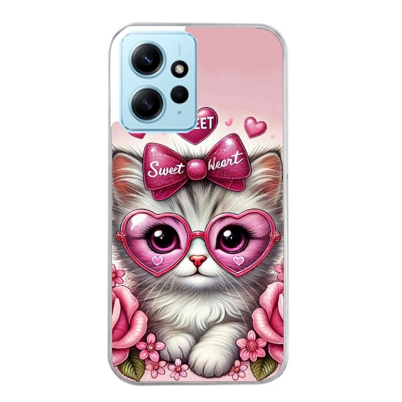 Coque taperso pour Redmi Note 12 4G 5G PRO 4G avec motif chat lunettes protection antichoc personnalisée