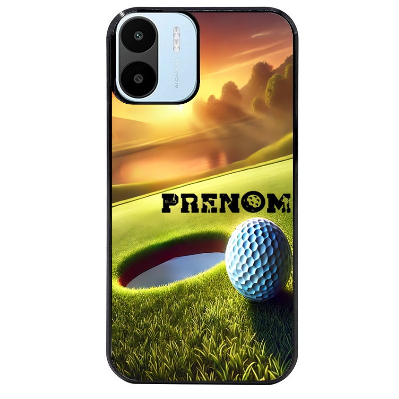 Coque noire taperso pour Redmi A1 et A2 avec motif golf personnalisee protection antichoc personnalisée