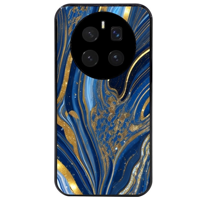 Coque noire taperso pour Magic 7 LITE et PRO avec motif marbre bleu agathe protection antichoc personnalisée