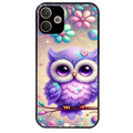 Coque noire taperso pour OPPO A5 PRO 4G et 5G avec motif chouette violette protection antichoc personnalisée