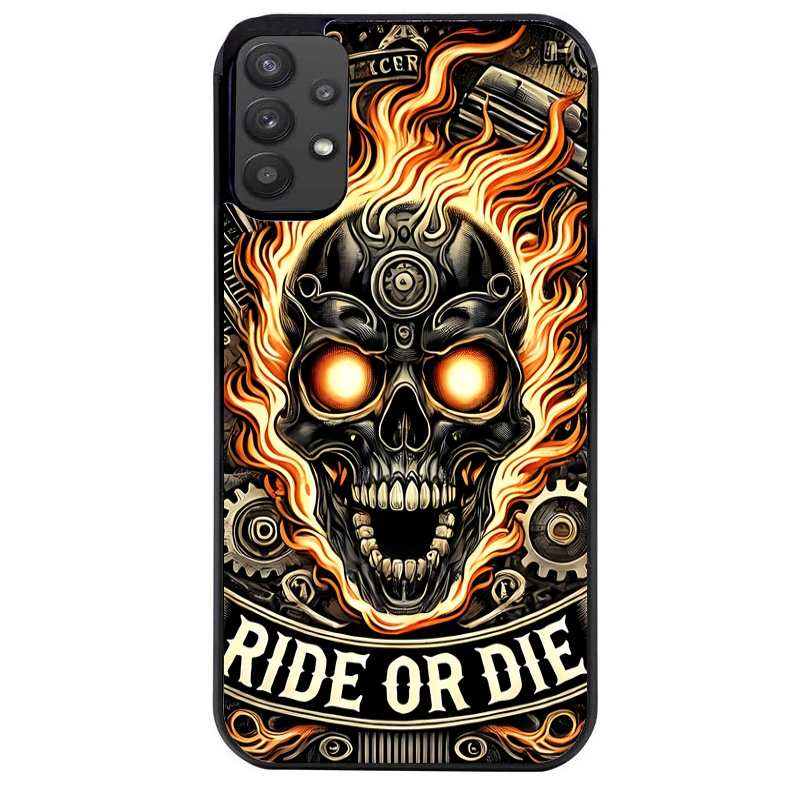 Coque noire taperso pour galaxy A22 A32 A52 A52S 4G 5G  avec motif tete de mort flamme protection antichoc personnalisée