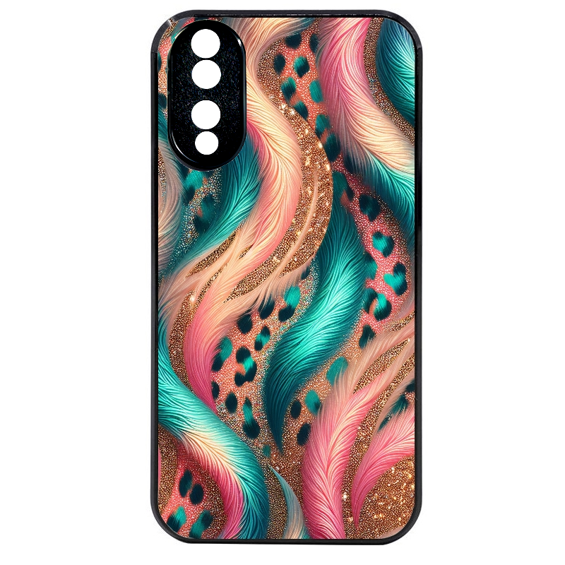 Coque noire taperso pour Honor 70 LITE 90 et LITE avec motif effet fourrure leopard 2 protection antichoc personnalisée