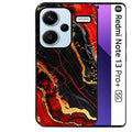 Coque noire taperso pour Redmi Note 13 PRO PLUS 5G avec motif marbre rouge protection antichoc personnalisée