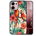 Coque noire taperso pour OPPO A6 PRO 4G et 5G avec motif perroquet et fleurs protection antichoc personnalisée