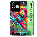 Coque noire pour Honor 600 LITE avec motif padel raquette personnaliséee protection antichoc personnalisée