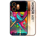 Coque noire taperso pour Honor 600 et 600 PRO avec motif padel raquette personnalisee protection antichoc personnalisée
