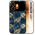 Coque noire taperso pour Honor 600 et 600 PRO avec motif palmier bleu protection antichoc personnalisée