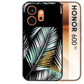 Coque noire taperso pour Honor 600 et 600 PRO avec motif palmier noir protection antichoc personnalisée