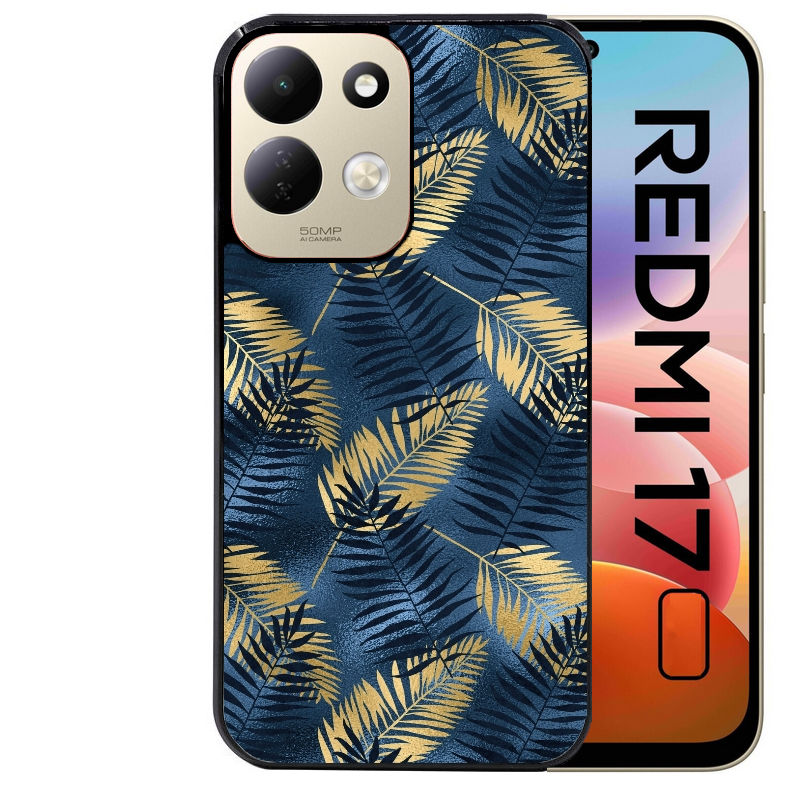 Coque pour Redmi 17 et 17C 4G 5G palmier bleu