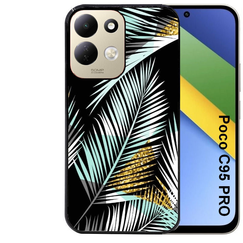 Coque pour POCO C95 PRO palmier noir