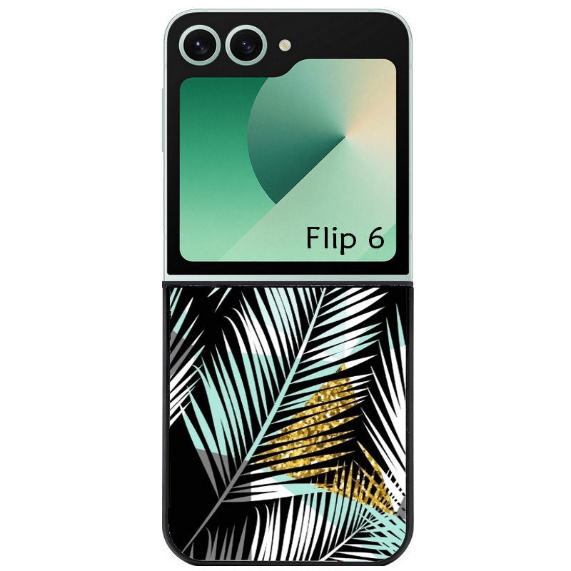 Coque pour Z FLIP 6 7 8 palmier noir
