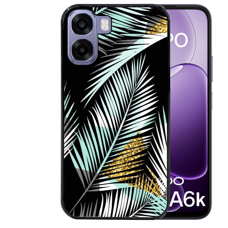 Coque pour Oppo A6 A6 A6K palmier noir