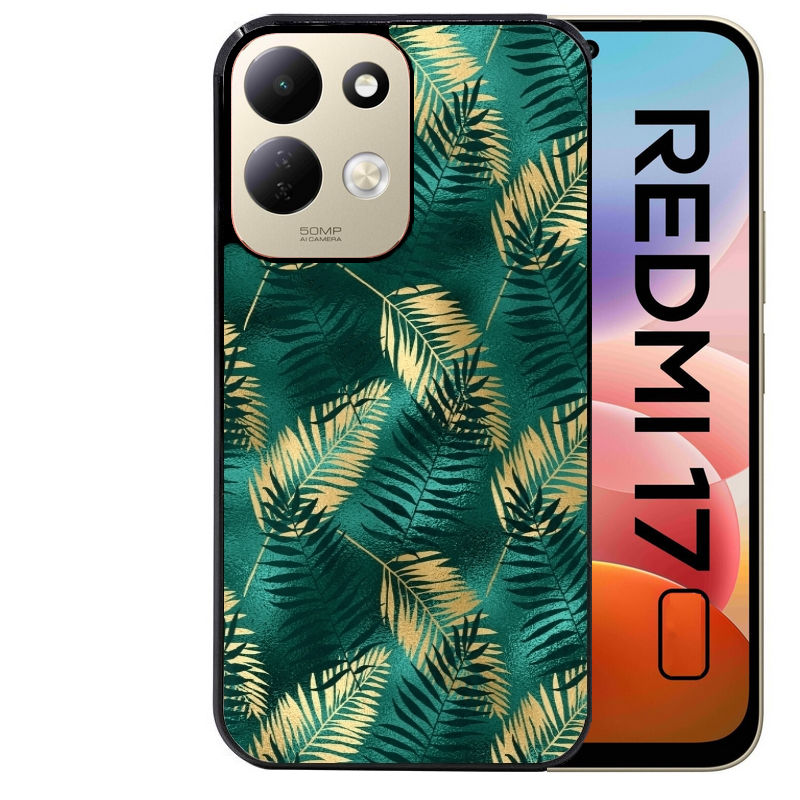 Coque pour Redmi 17 et 17C 4G 5G palmier vert
