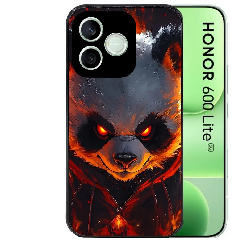 Coque noire pour Honor 600 LITE avec motif panda very angry protection antichoc personnalisée