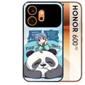 Coque noire taperso pour Honor 600 et 600 PRO avec motif panda anime protection antichoc personnalisée