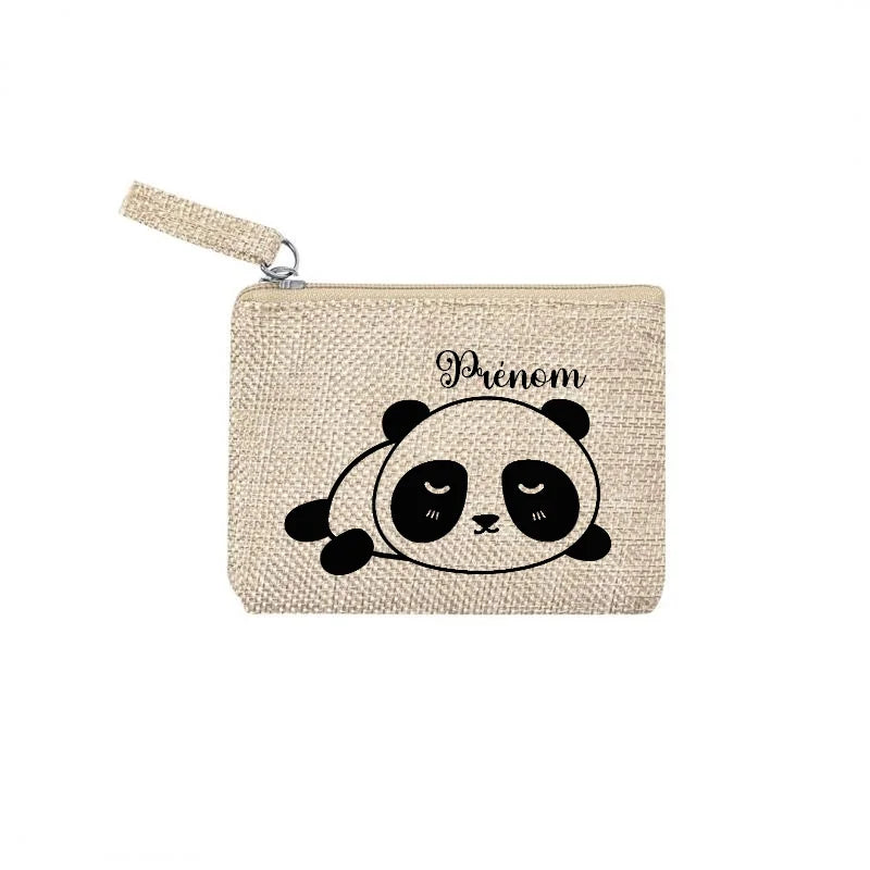 Chaussette courte personnalisée panda disponible en blanc, rose, vert, jaune, violet et bleu