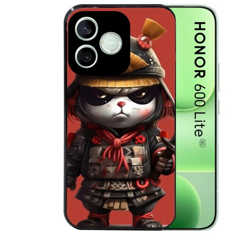 Coque noire pour Honor 600 LITE avec motif panda et samourai protection antichoc personnalisée