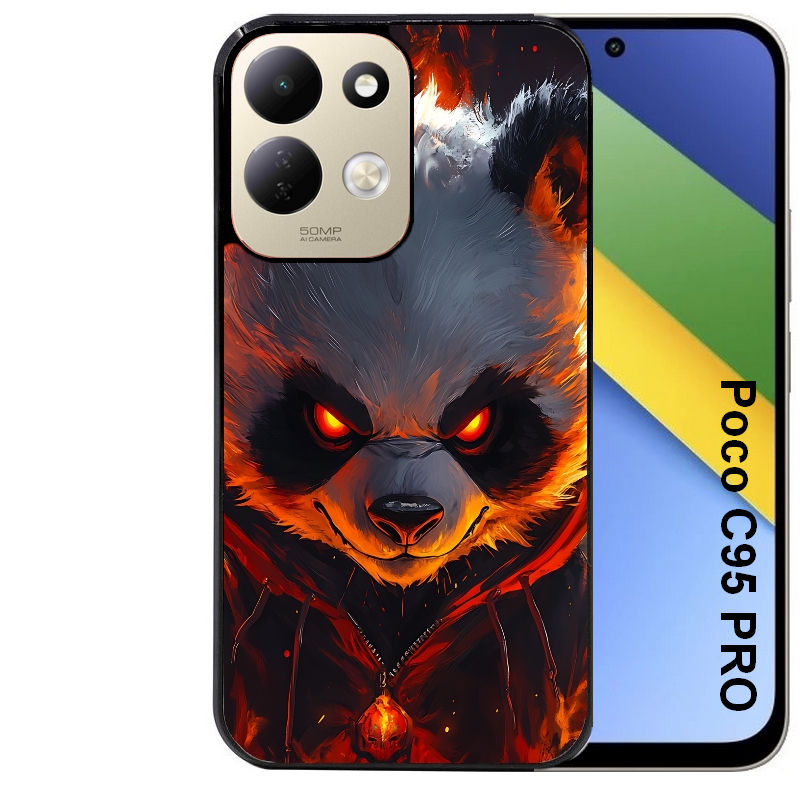 Coque pour POCO C95 PRO panda very angry
