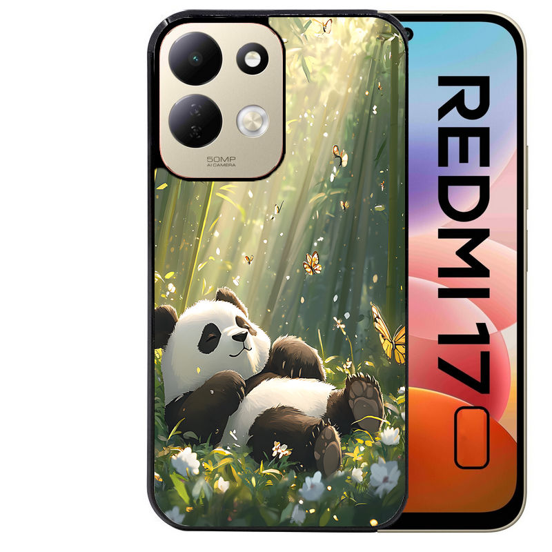 Coque pour Redmi 17 et 17C 4G 5G panda bambou
