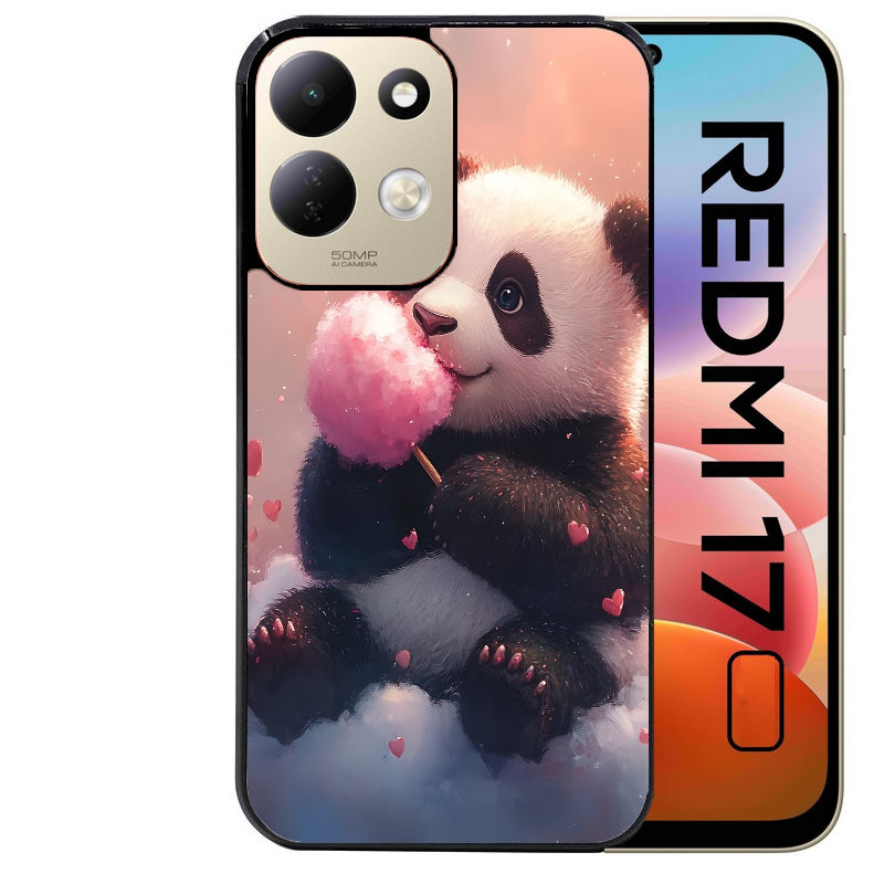 Coque pour Redmi 17 et 17C 4G 5G panda bonbon