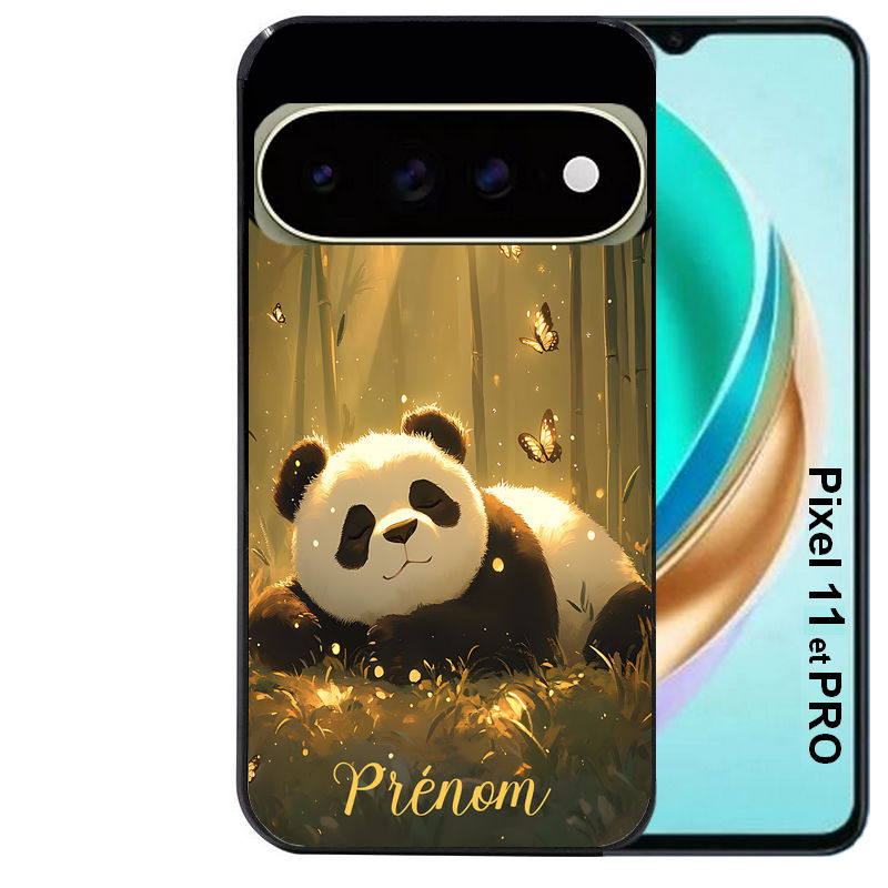 Coque pour Pixel 10 / 11 / PRO / XL personnalisée panda et papillon
