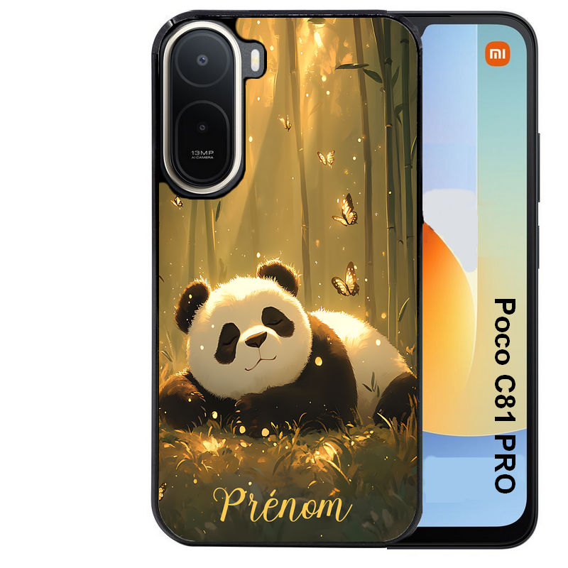 Coque pour POCO C81 PRO personnalisée panda et papillon