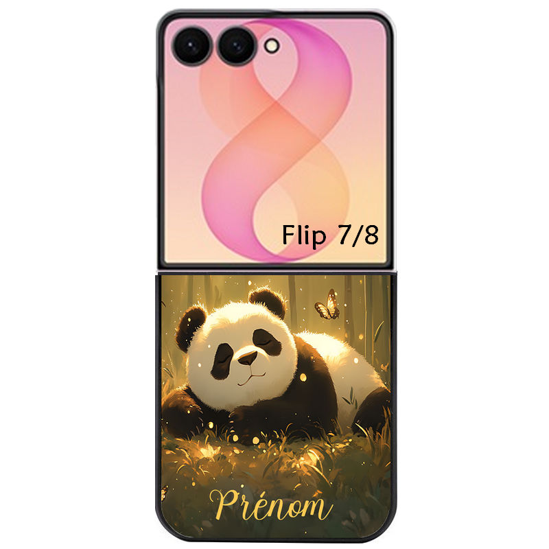 Coque pour Z FLIP 6 7 8 personnalisée panda et papillon