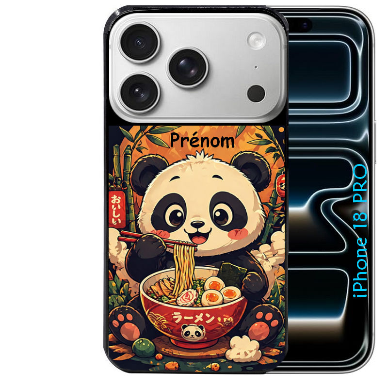 Coque pour Iphone 18 / PRO / PRO MAX / 18E personnalisée panda et ramen