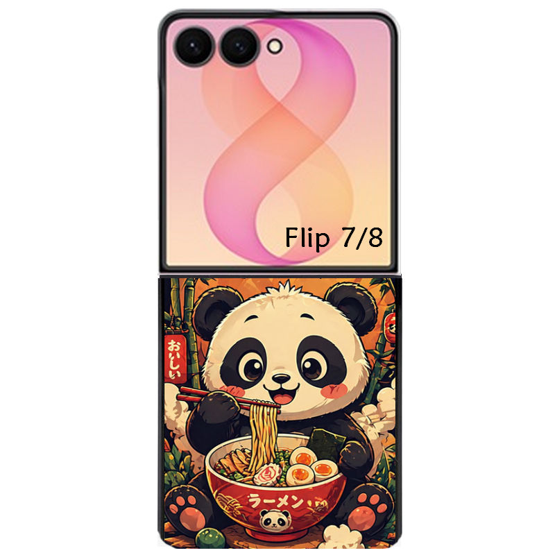 Coque pour Z FLIP 6 7 8 personnalisée panda et ramen