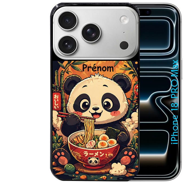 Coque pour Iphone 18 / PRO / PRO MAX / 18E personnalisée panda et ramen