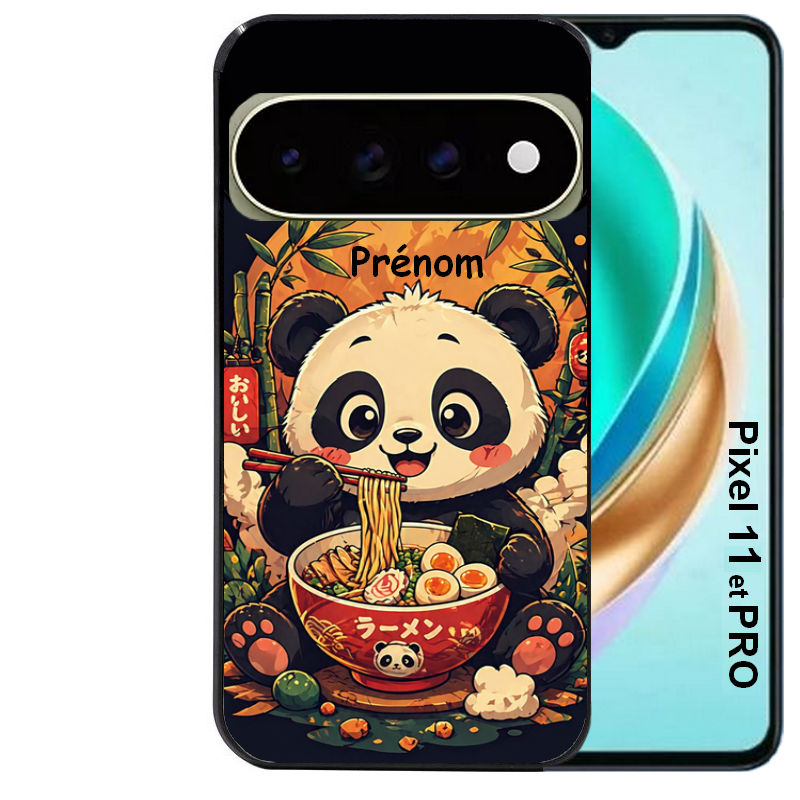 Coque pour Pixel 10 / 11 / PRO / XL personnalisée panda et ramen