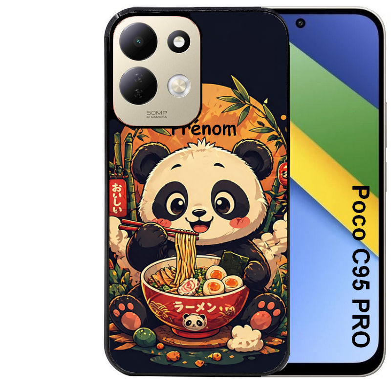 Coque pour POCO C95 PRO personnalisée panda et ramen