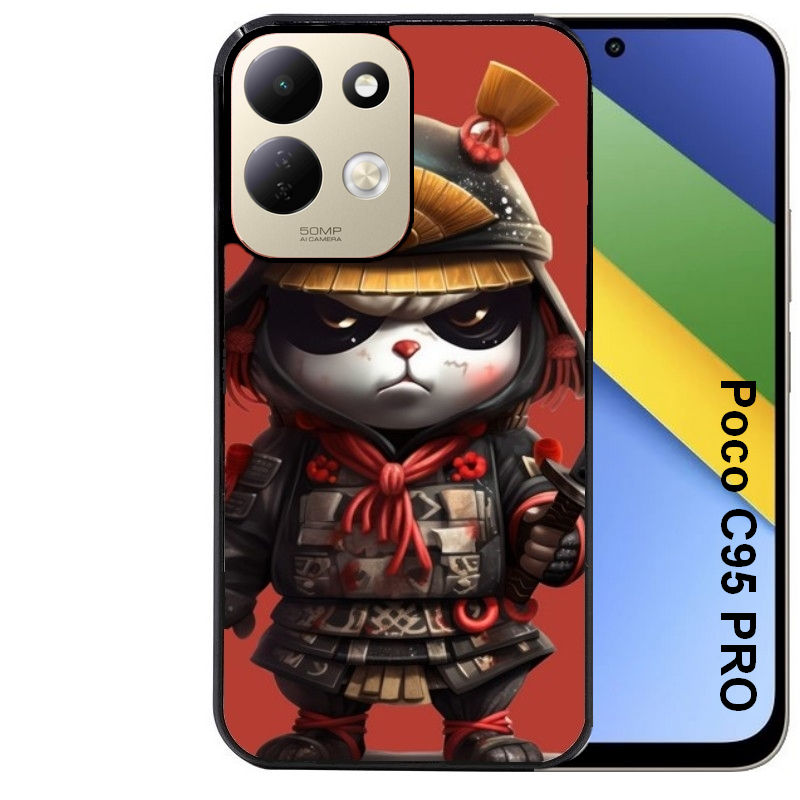 Coque pour POCO C95 PRO panda et samourai