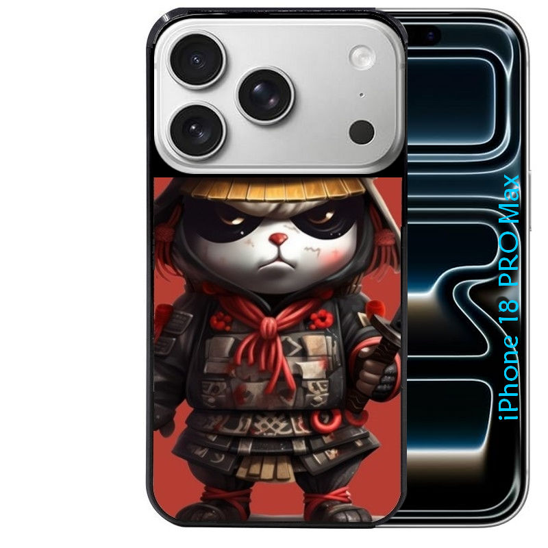 Coque pour Iphone 18 / PRO / PRO MAX / 18E panda et samourai