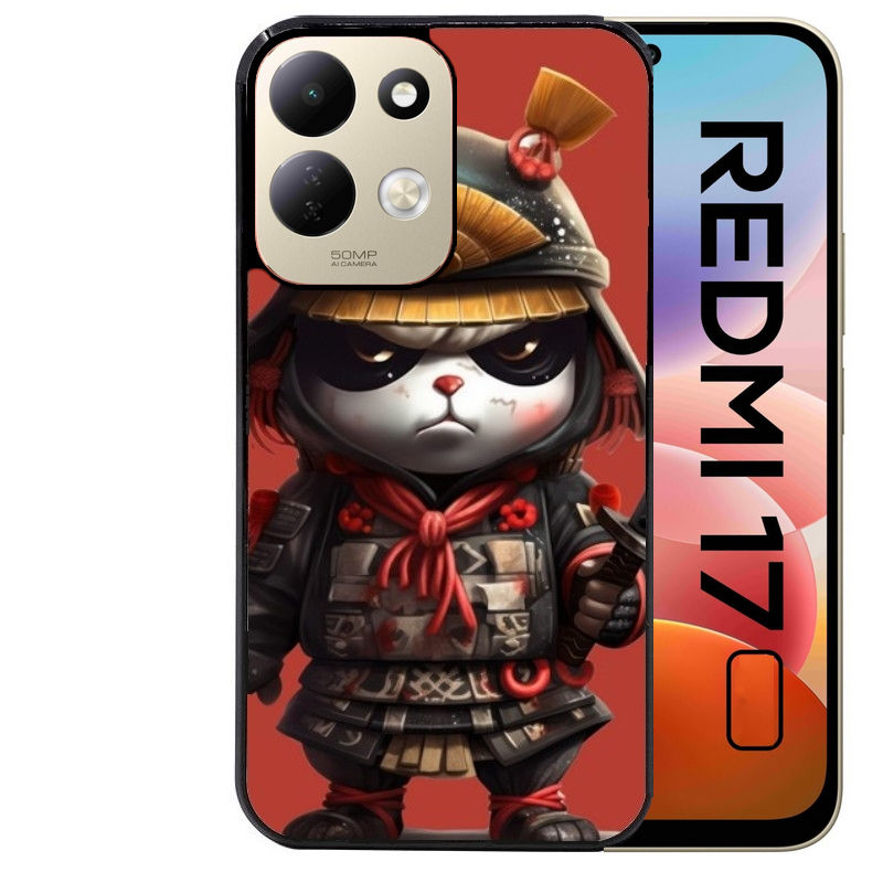 Coque pour Redmi 17 et 17C 4G 5G panda et samourai