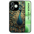 Coque noire pour Honor 600 LITE avec motif paon bijoux protection antichoc personnalisée
