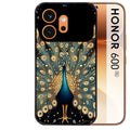 Coque noire taperso pour Honor 600 et 600 PRO avec motif paon mandala protection antichoc personnalisée