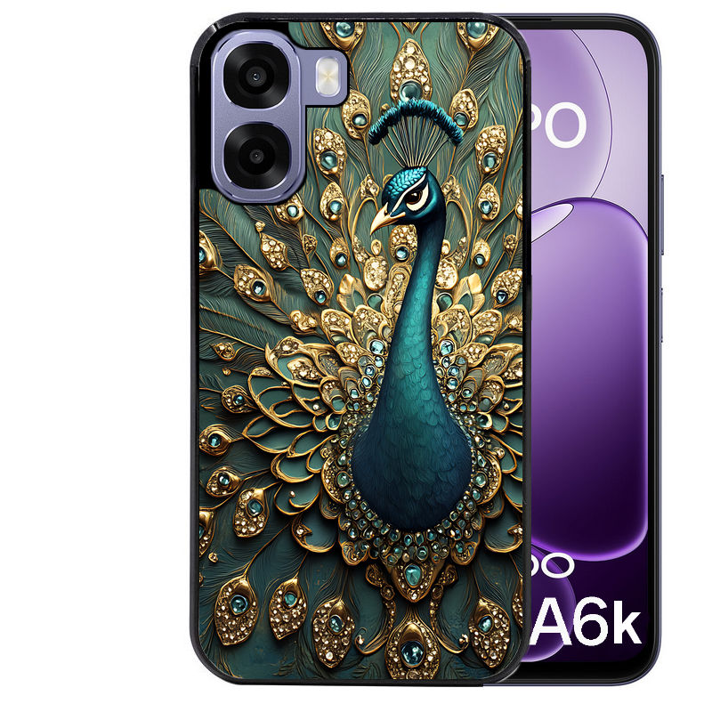 Coque pour Oppo A6 A6 A6K paon bijoux