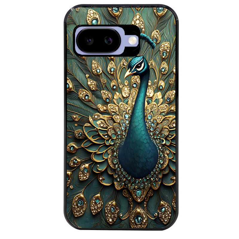 Coque pour Pixel 8A 9A 10A paon bijoux