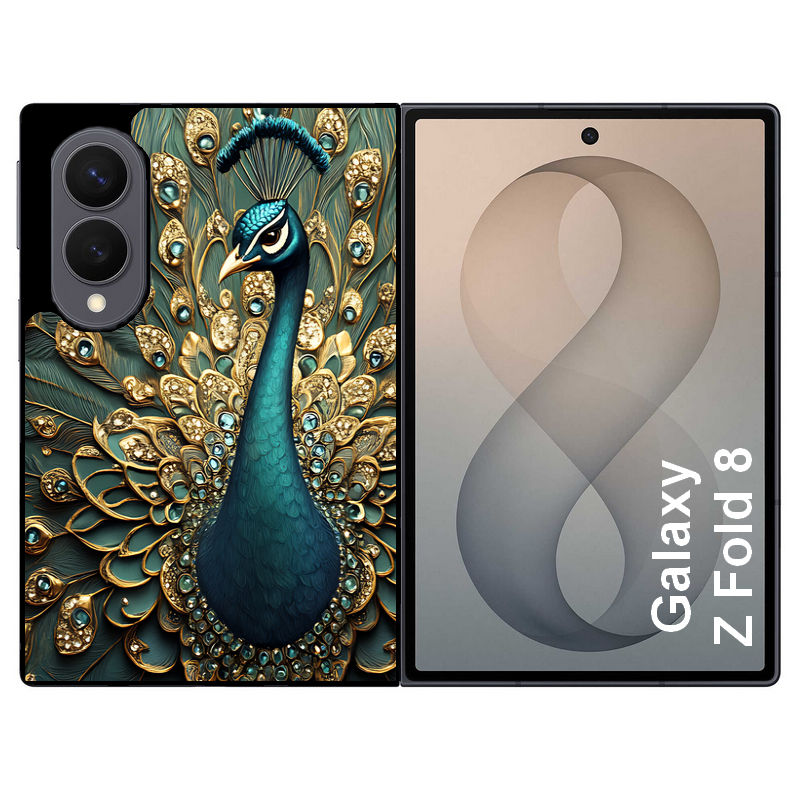 Coque pour Z FOLD 8 paon bijoux